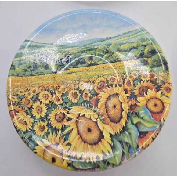 Set Of 4 Roselli Italian Ceramic Plates With Vibrant Floral Scenic Designs - Picture 2 of 7
